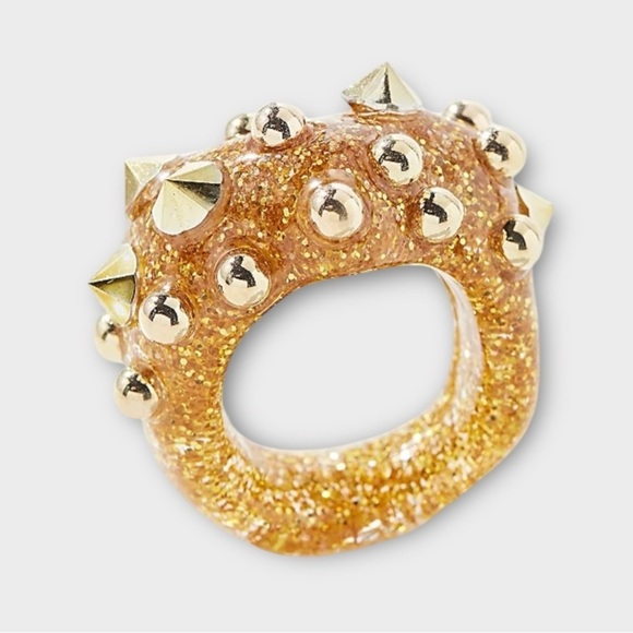 Urban Outfitters Glitter Statement Ring In Pearl - Picture 2 of 7